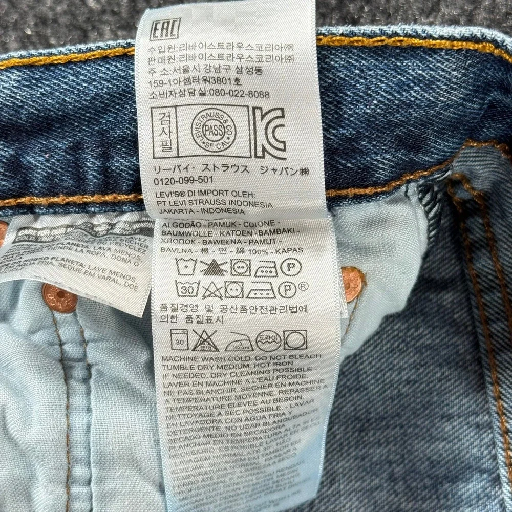 Levis 501 Mens Original Fit Straight Leg Button Fly Blue Jeans W29 L32